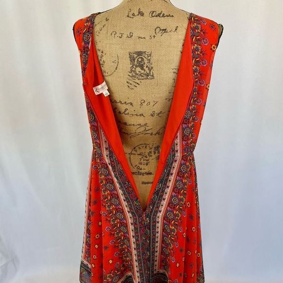 Nanette Lepore Midi Dress Red Sleeveless Woman’s Sz 10 - Picture 3 of 13